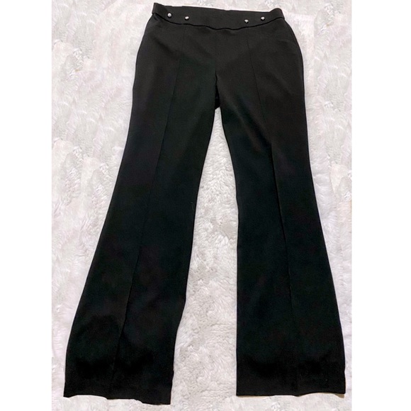 Sz 12 Wm’s New York Clothing Company NYCC Black Stretch Pin Dress Trouser Slacks - Picture 1 of 7